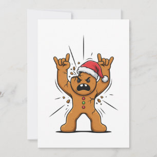 Gingerbread Heavy Metal Guitar Christmas 2026   Thank You Card