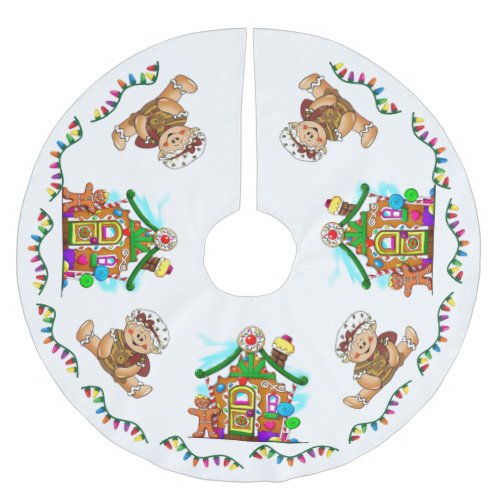 GINGERBREAD HOLIDAY BRUSHED POLYESTER TREE SKIRT