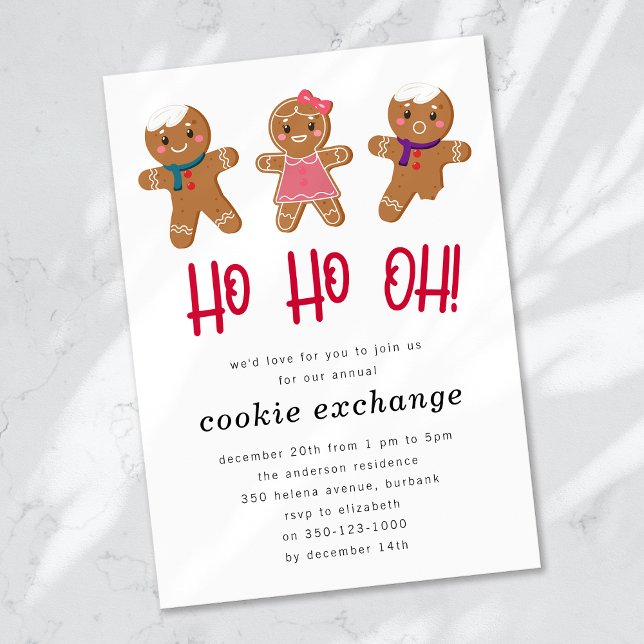 Gingerbread Holiday Christmas Cookie Exchange Invitation (Creator Uploaded)