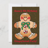 Gingerbread Holiday Christmas Party Invitations