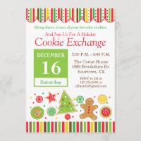 Gingerbread Holiday Cookie Exchange Invitation