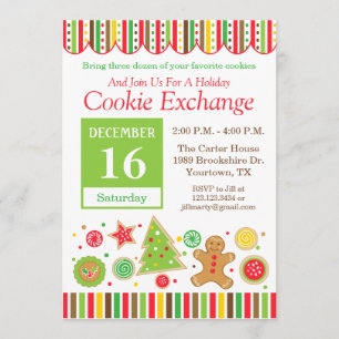 Gingerbread Holiday Cookie Exchange Invitation