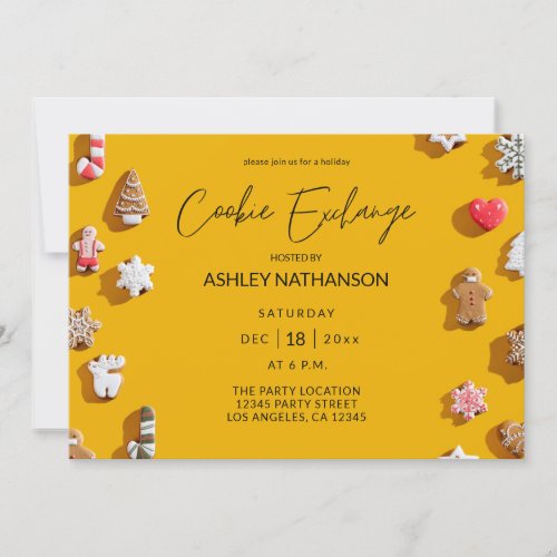 Gingerbread Holiday Cookie Exchange Party Invitation