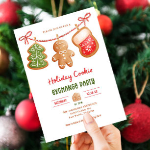 Gingerbread Holiday Cookie Exchange Party Invitation