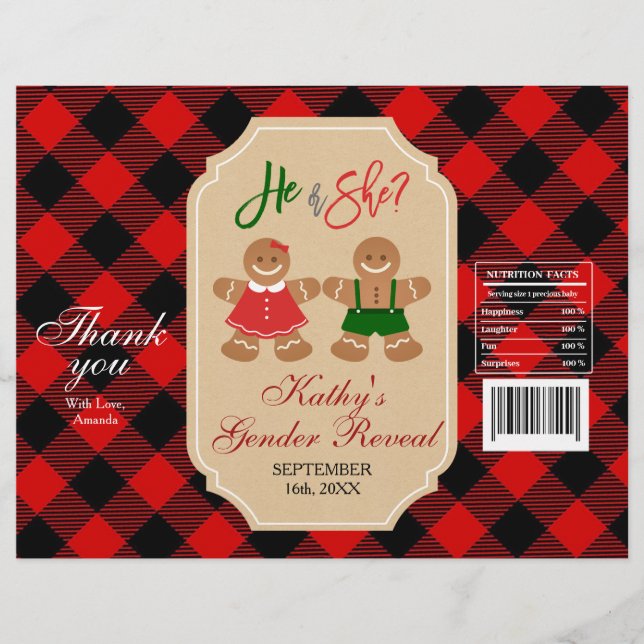 Gingerbread Holiday Gender Christmas Chip Bag Flyer (Front)