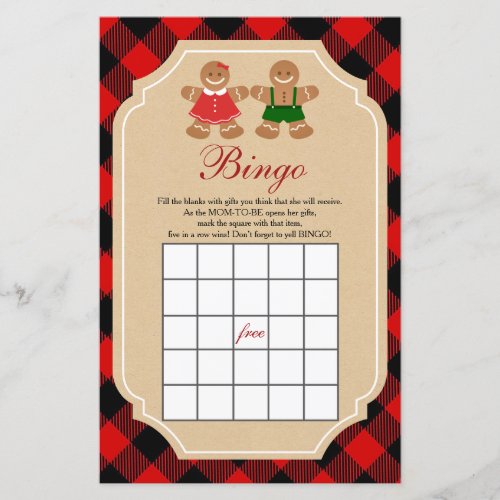 Gingerbread Holiday Gender Reveal Bingo Games