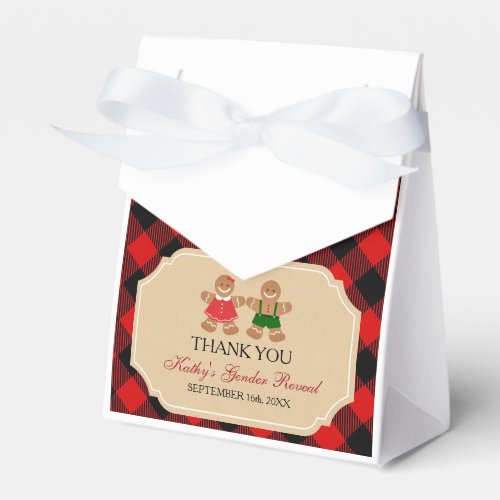 Gingerbread Holiday Gender Reveal Christmas Favor Boxes