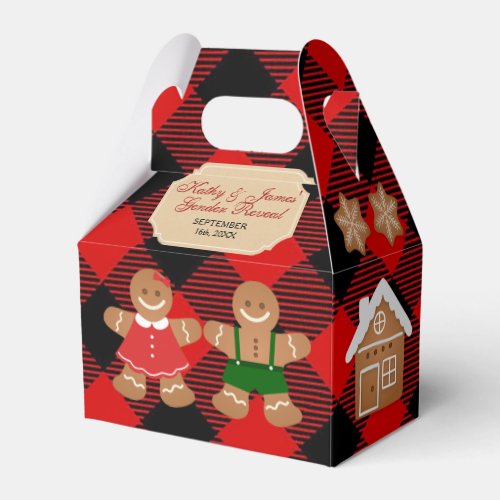 Gingerbread Holiday Gender Reveal Christmas Favor  Favor Boxes