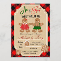 Gingerbread Holiday Gender Reveal Invitation