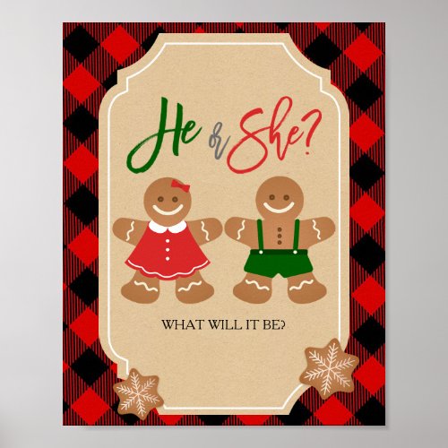 Gingerbread Holiday Gender Reveal Welcome Sign