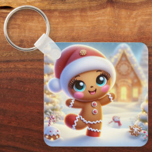 Gingerbread Holiday Joy Keychain