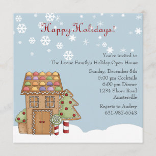 Gingerbread Holiday Open House Invitation