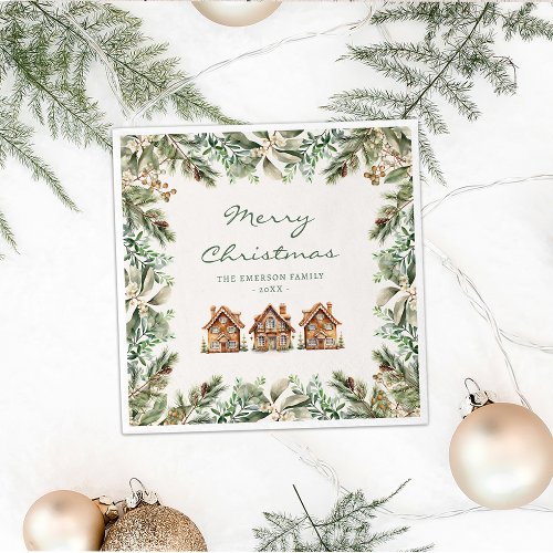 Gingerbread Holiday Paper Napkin