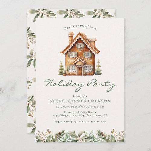 Gingerbread Holiday Party Invitation