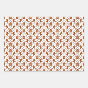 GINGERBREAD Holiday Pattern Wrapping Paper Sheets