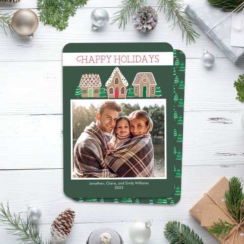 Gingerbread Holiday Photo Card for Family