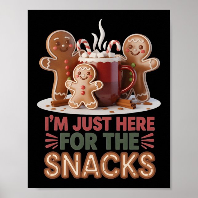 Gingerbread Holiday Snacks Funny Christmas  Poster (Front)
