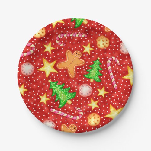 Gingerbread Holiday Sweets Christmas Paper Plate