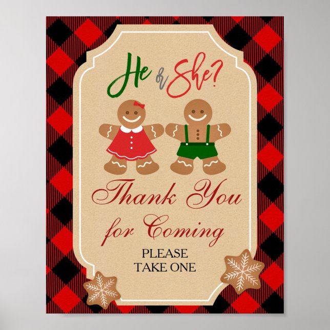 Gingerbread Holiday Thank you for coming Favor Poster (Front)