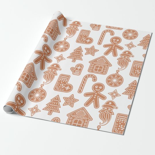 Gingerbread Holiday Wrapping Paper | Zazzle.com