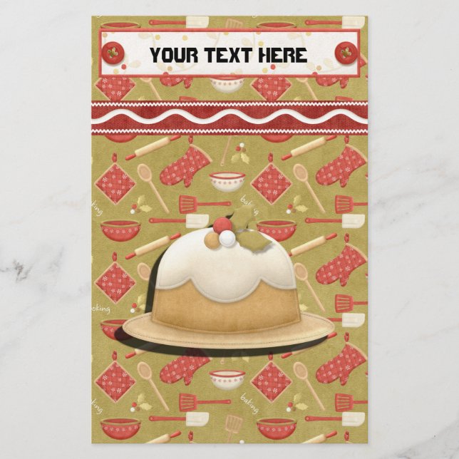 Gingerbread Holidays Recipe Binder-Divider Stationery (Front)