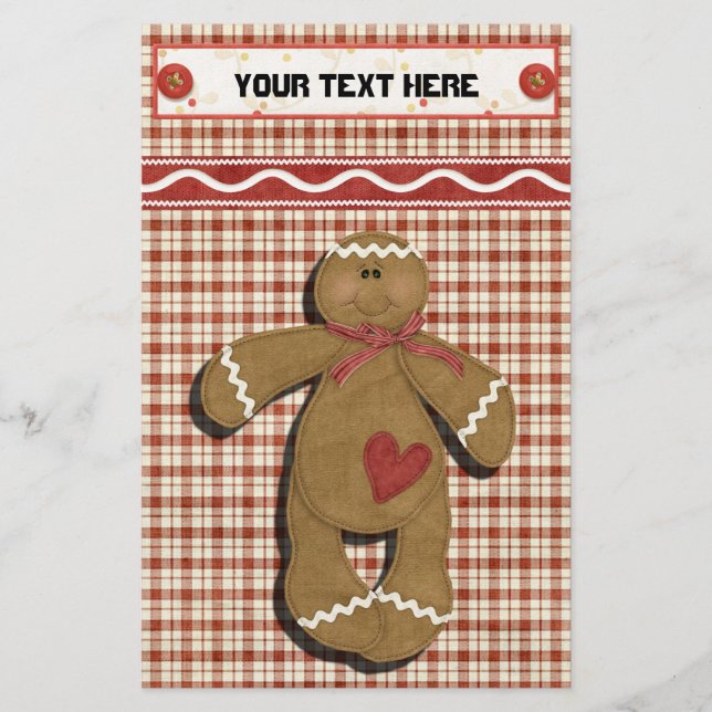 Gingerbread Holidays Recipe Binder-Divider Stationery (Front)