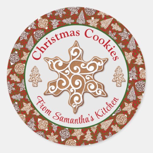 Gingerbread Homemade Christmas Cookies Classic Round Sticker