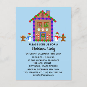 Gingerbread House #1 Invitation Postcard