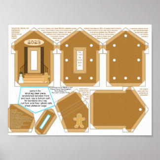 Gingerbread House 2023 DIY Photo Frame Printable Poster