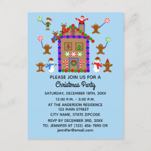 Gingerbread House #2 Invitation Postcard
