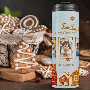 Gingerbread House 5 Photo Template Thermal Tumbler