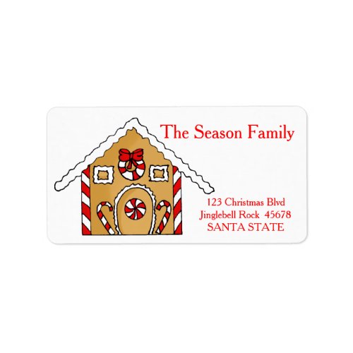 Gingerbread house address label