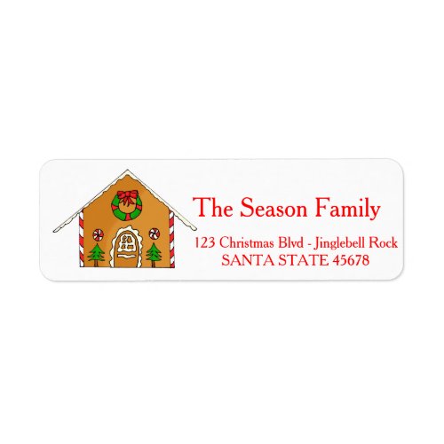 Gingerbread house address label