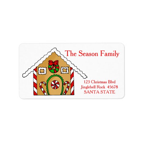 Gingerbread house address label