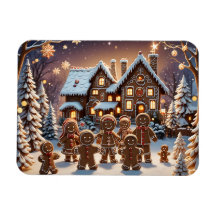 Gingerbread house and cute gingerbread family