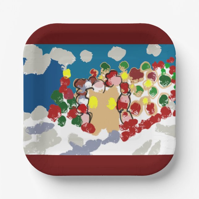 Gingerbread house and Gumdorp Paper Plates (Front)