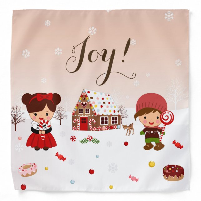 Gingerbread House and kids BANDANA (Front)