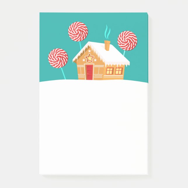 Gingerbread House And Lollipops Post-it Notes (Front)