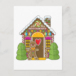 Gingerbread House and Man Postcard