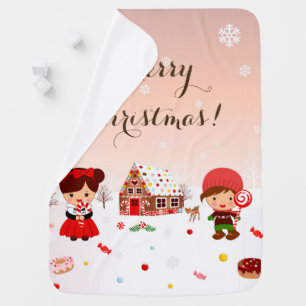 Gingerbread House and sweets baby blanket