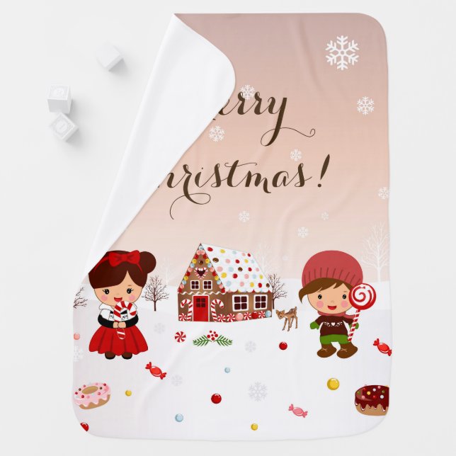 Gingerbread House and sweets baby blanket (In Situ)
