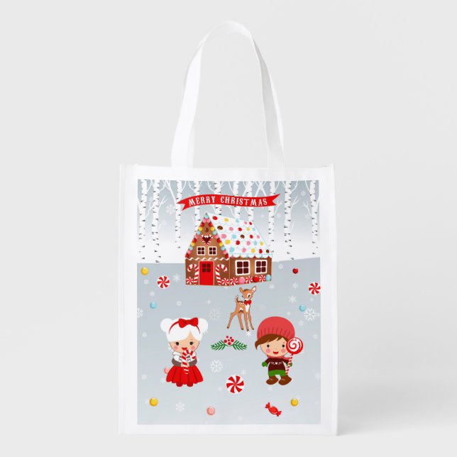 Gingerbread House and sweets tote bag (Front)