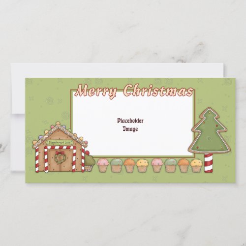 Gingerbread House and Xmas trees Holiday Card