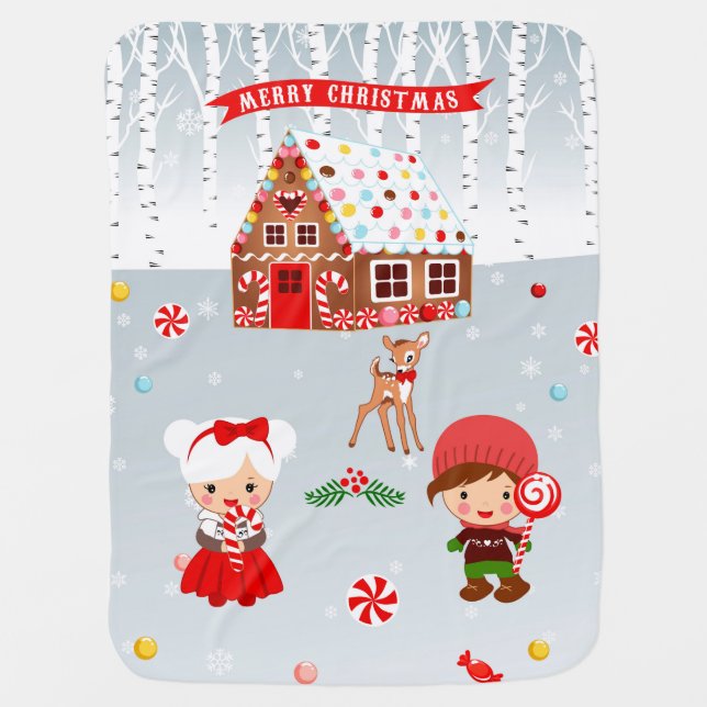 Gingerbread House Baby Blanket (Front)