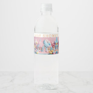 Gingerbread House Baby Shower Water Bottle Label