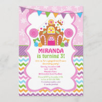 Gingerbread House Birthday Invitation