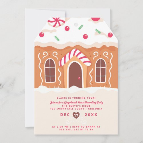 Gingerbread House Birthday Party Invitation