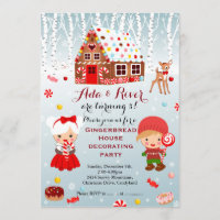 Gingerbread House Birthday Party Invitation