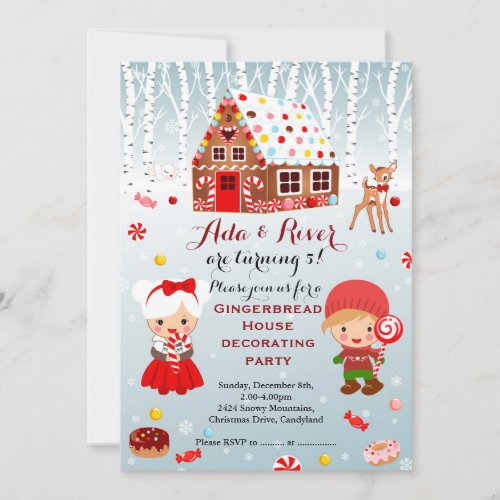 Gingerbread House Birthday Party Invitation