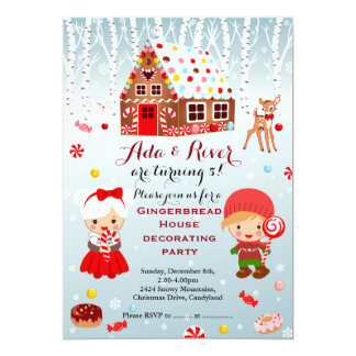 Gingerbread House Decorating Party Evite Gingerbread Invitation Front